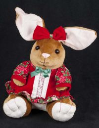 Margery Williams VELVETEEN RABBIT Girl Red Dress & Bow 12" Plush